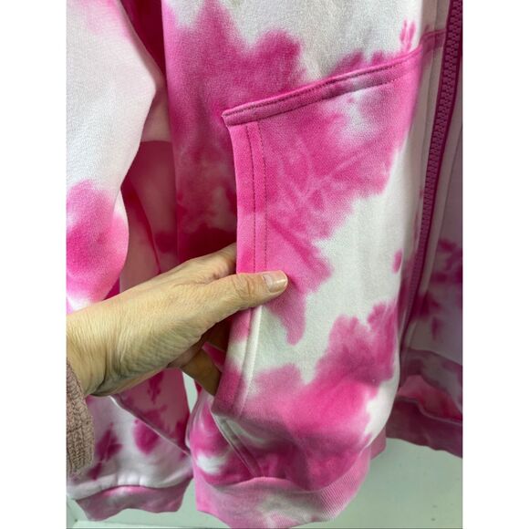 Comfrt NWT Minimalist Zip Up Hoodie in Strawberry Swirl Size 3XL - Picture 3 of 11